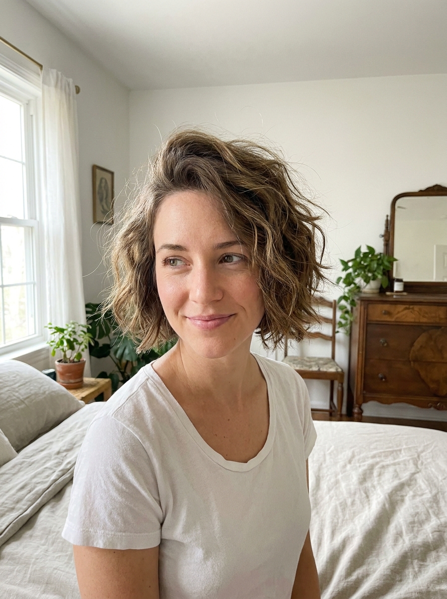 Bedhead Bob als Chaotische Kurzhaarfrisuren Inspiration 2026